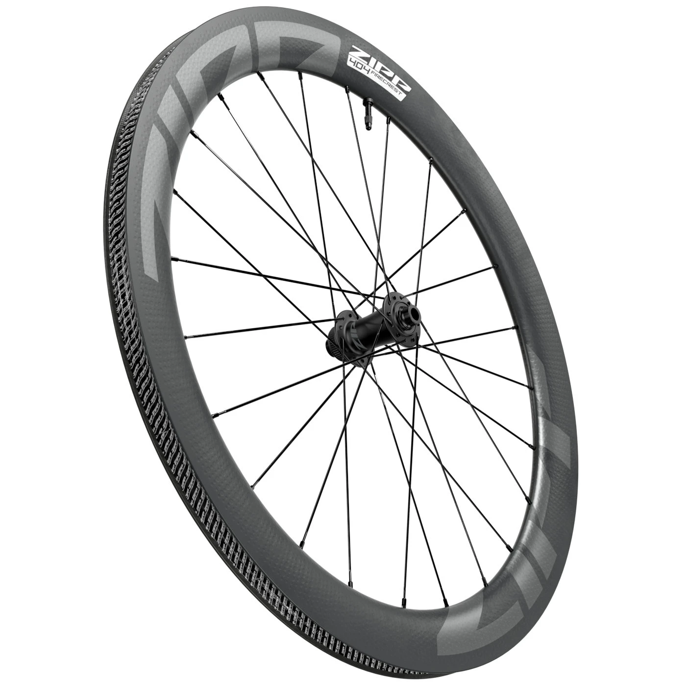 ZIPP 404 Firecrest Carbon Front Wheel - Tubeless - Centerlock - 12x100mm - Black