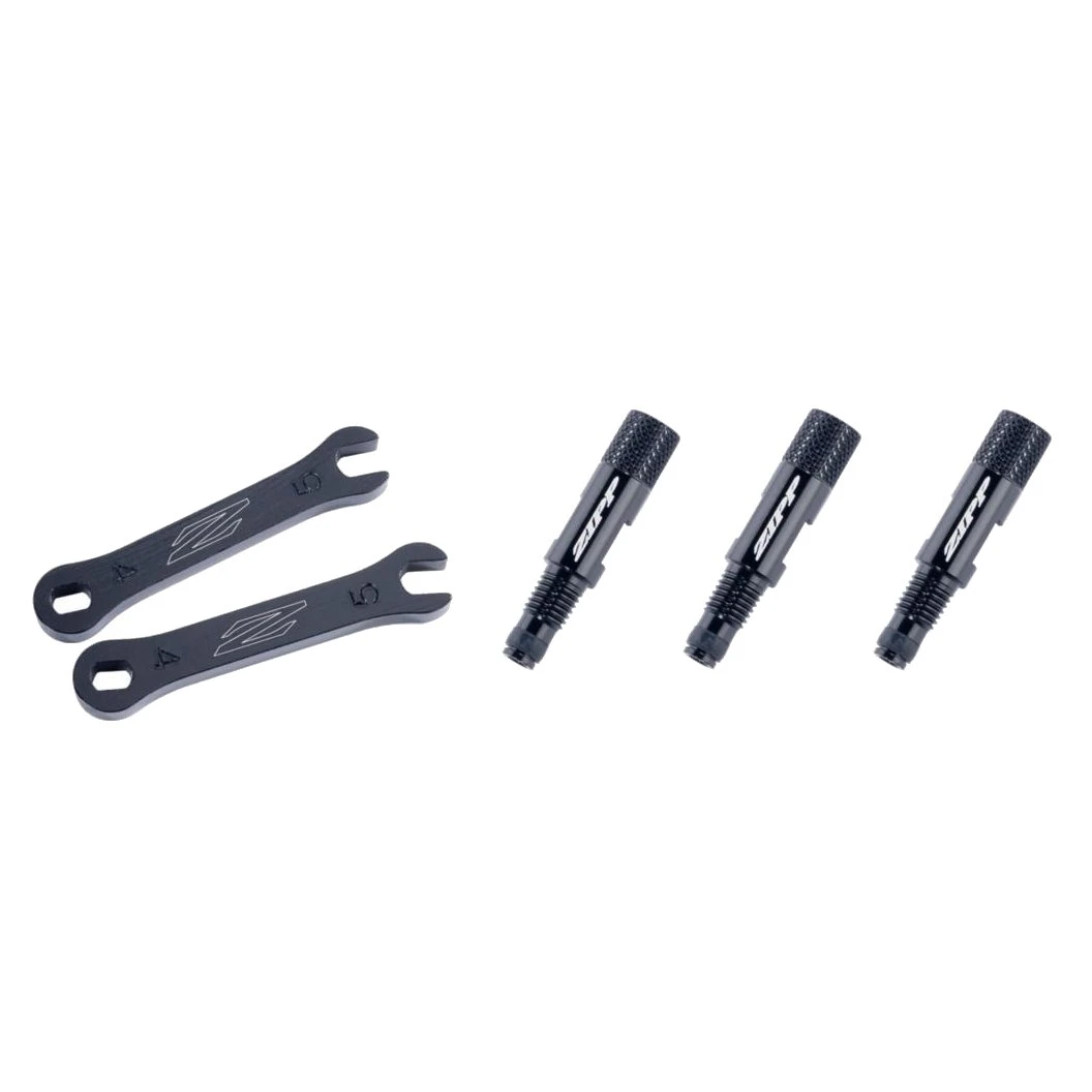 ZIPP Tangente Valve Extender Kit - Knurled - For Non Presta Valve Cores - Black