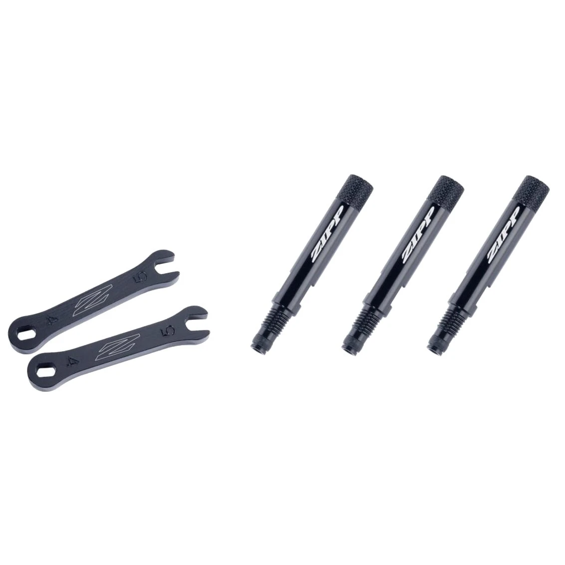 ZIPP Tangente Valve Extender Kit - Knurled - For Non Presta Valve Cores - Black - Image 2