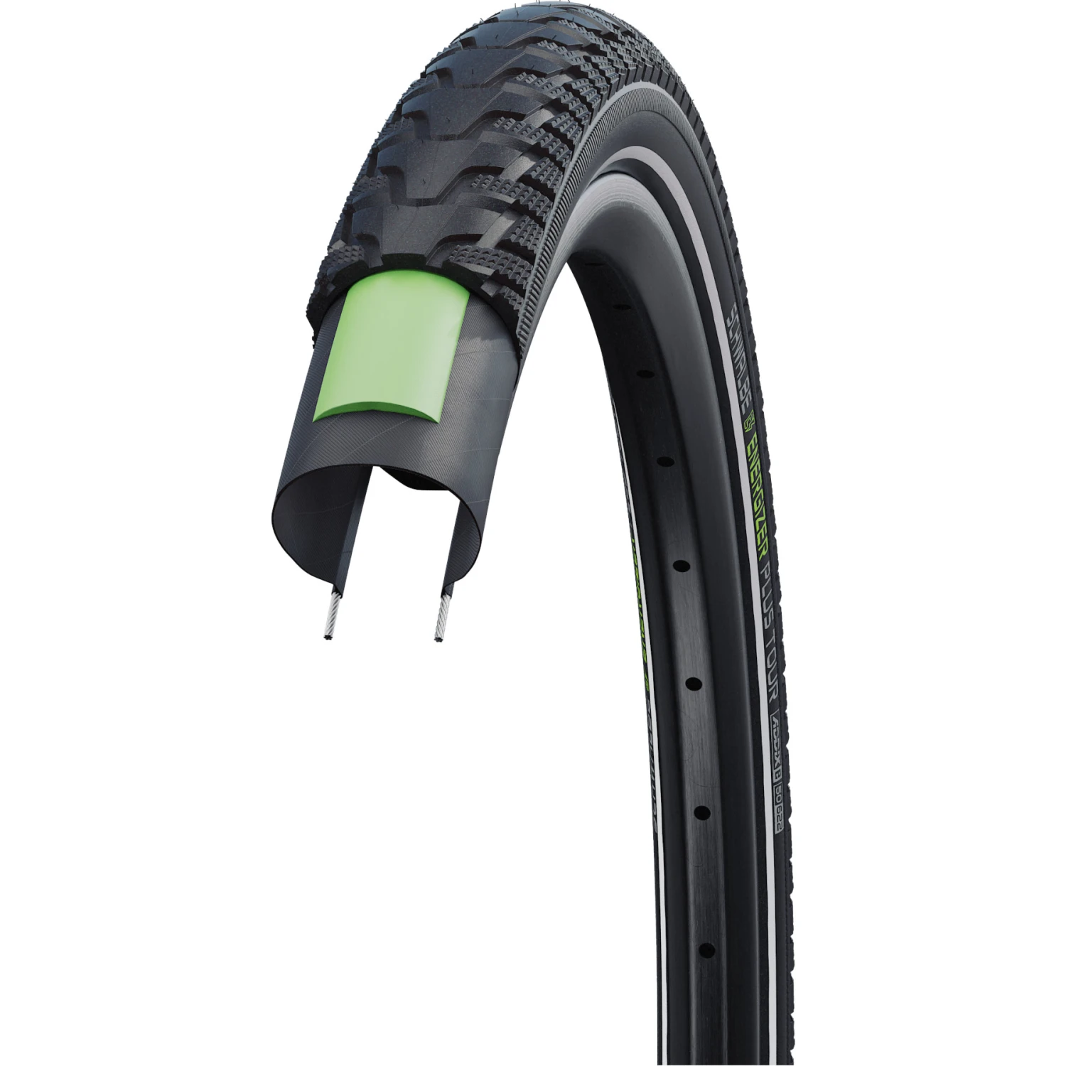 Schwalbe Energizer Plus Tour Draadband - Performance | Addix E | Green Guard - ECE-R75 - 28x2.15" | Black Reflex - Image 3