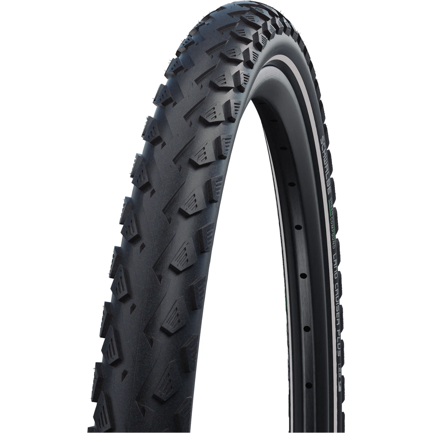 Schwalbe Land Cruiser Plus Draadband - Active | Green Compound | Puncture Guard - E25 - 28x2.00" | Black Reflex